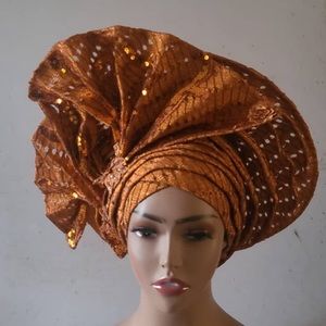 Designer Hat - Rare Elegant Classy One Of A Kind Hand Made Auto Gele - NWOT